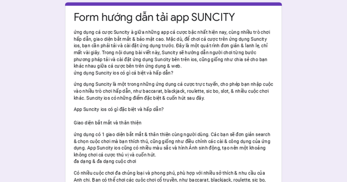 Thao tác tải app suncity cho hệ điều hành Android 